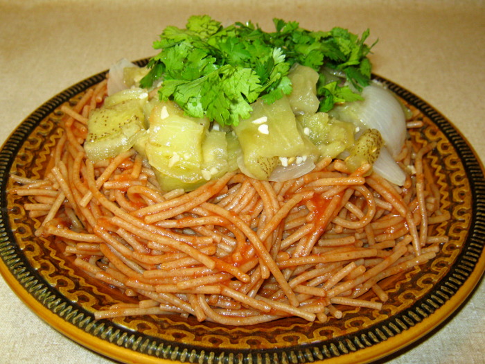 spaghetti and eggplant